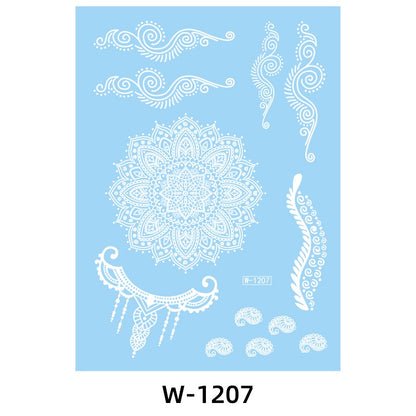 White Lace Tattooed HENNA INSTAN/HENNA TEMPORER Waterproof Indian Floral Geometric Pattern for A Party Wedding