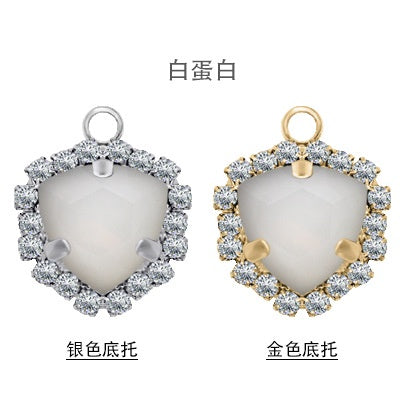 Fat Triangle Diy Necklace Earrings Accessories Pendant Crystal Glass Claw Rhinestone