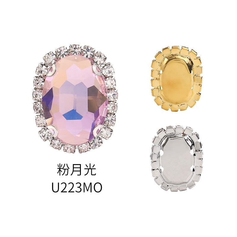 10*14/13*18mm Oval Crystal Buckle Glass Claw Rim Hand Stitched Rhinestone Diy Jewelry Accessories
