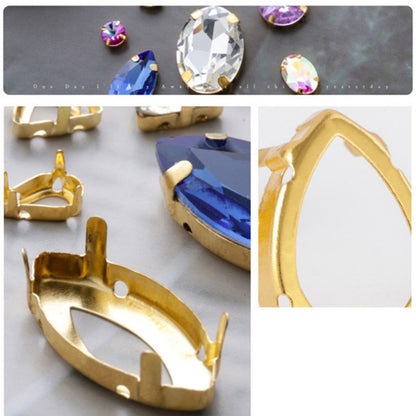 20pcs Golden Copper Hollow Bottom With Holes Base for K9 Rhinestone DIY Jewelry Making