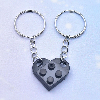 Acrylic Material Creative Building Block Keychain/Keyring 1pcs Pendant Decorative Acrylic Heart Shape Necklace