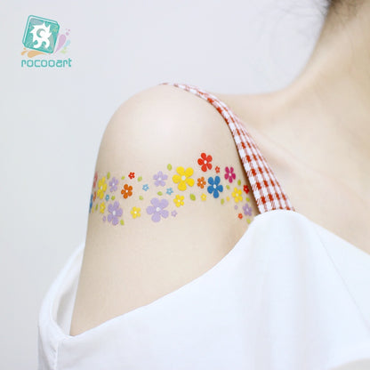 Fashion Little Daisy Print Face Stickers Waterproof and Sweatproof Collarbone Arm Temporary Tattoo Stickers