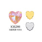 12Mm love rhinestone, heart-shaped mocha fluorescent peach heart four-corner claw drill DIY jewelry accessories hand sewn pointed bottom rhinestone sticker rhinestone