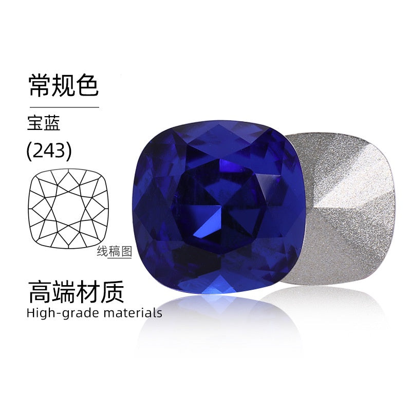 12mm Tip Bottom Special Shape Fat Square Crystal Diamond Tip Bottom Special Shape Glass Diamond Diy Jewelry Accessories Materials