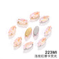 Horseeye 6*12mm/7*15mm Leaf Shape Mocha Fluorescent Quadangle Claw Rhinestone Diy Jewelry Material