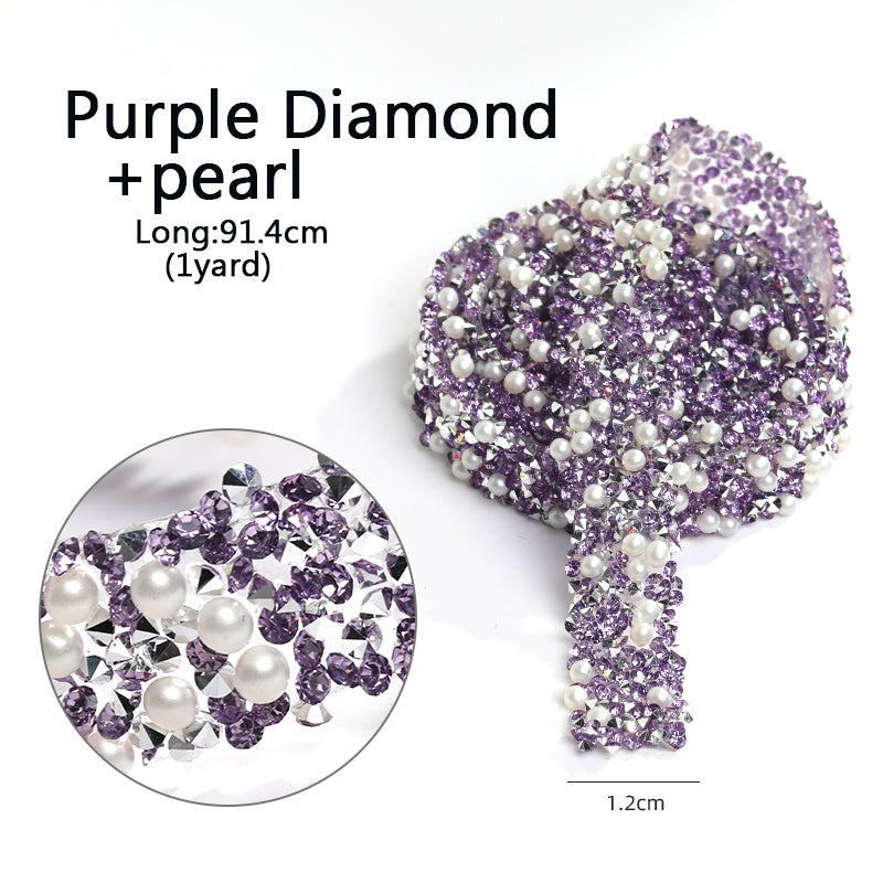 Resin Strip with Costume Rhinestone Strip Patch with Back Rubber Crystal Lace Diy Handmade Jewelry Accessories