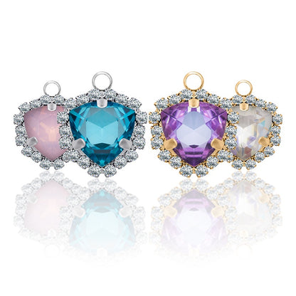 Fat Triangle Diy Necklace Earrings Accessories Pendant Crystal Glass Claw Rhinestone