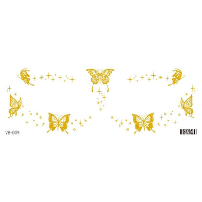 Gold Stickers Beauty Makeup Sweet Makeup Party Concert Gold Face with Waterproof Tattoo Stickers