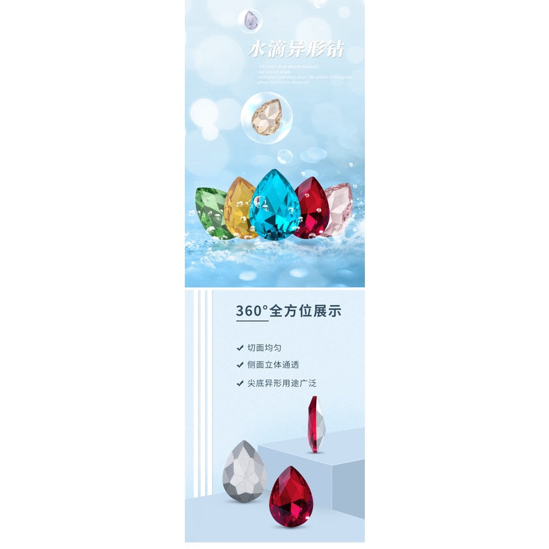 Factory Wholesale Glass Water Drop Crystal Drill Mobile Phone Diy Accessories Hair Accessories Handmade Material Glass Drill