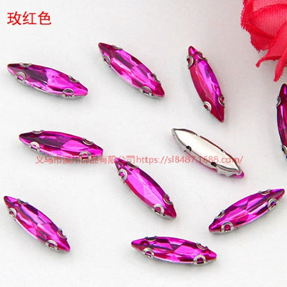 4*15mm Fine Horse Eyes Four Angle Claw Rhinestones Special Shape Crystal Rhinestones Hand Sewn Glass Rhinestones Anti-hook Claw Drill Accessories