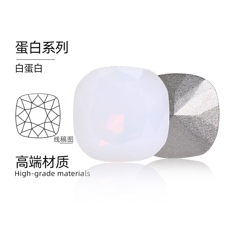 12mm Tip Bottom Special Shape Fat Square Crystal Diamond Tip Bottom Special Shape Glass Diamond Diy Jewelry Accessories Materials