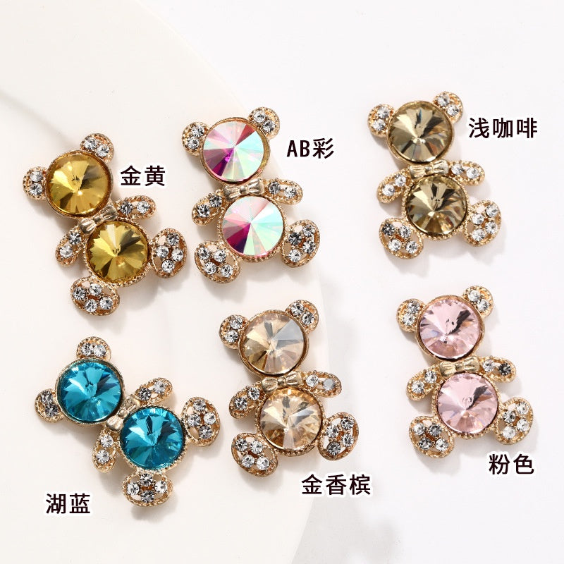 Crystal Bear Multi-color Diamond Bear Brooch DIY Accessories
