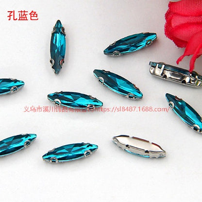 4*15mm Fine Horse Eyes Four Angle Claw Rhinestones Special Shape Crystal Rhinestones Hand Sewn Glass Rhinestones Anti-hook Claw Drill Accessories