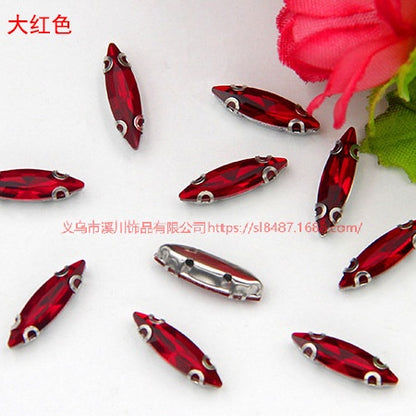 4*15mm Fine Horse Eyes Four Angle Claw Rhinestones Special Shape Crystal Rhinestones Hand Sewn Glass Rhinestones Anti-hook Claw Drill Accessories