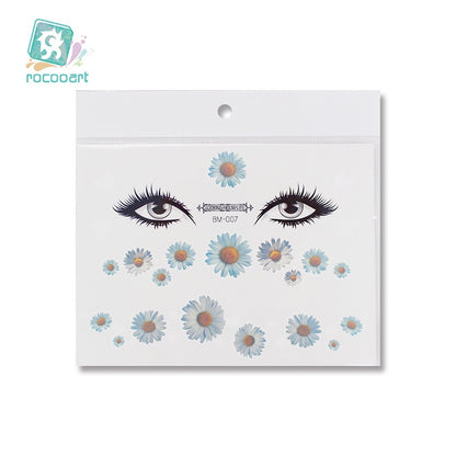 Fashion Little Daisy Print Face Stickers Waterproof and Sweatproof Collarbone Arm Temporary Tattoo Stickers