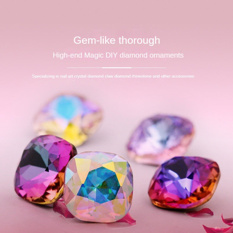 10mm Fat Square Crystal Tip Bottom Special Shape Glass Crystal for Diy Jewelry Accessories Materials