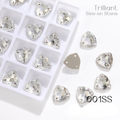 Fat Triangle Mocha Series Garment Sew on Rhinestone Glass Crystal Button for Clothing Jewelry Making