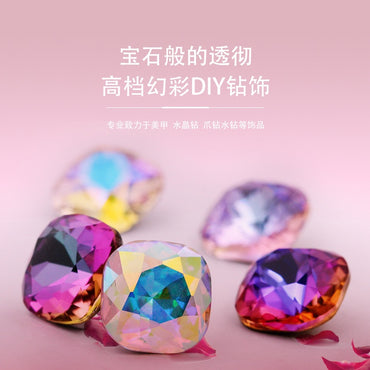 8mm Shine Fat Square Shape Crystal of Glass Materials Rhinestone for DIY Jewelry Accessories Materials