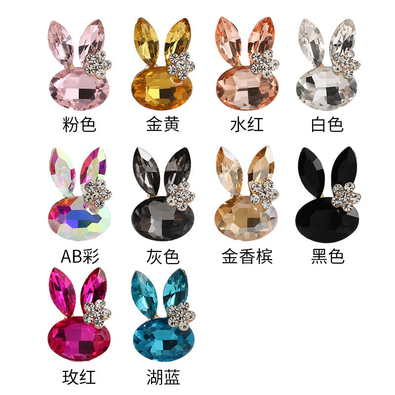 Faship Rhinestone Crystal Bunny Rabbit Pin Brooch Accessories for Easter