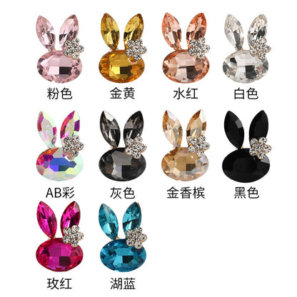 Faship Rhinestone Crystal Bunny Rabbit Pin Brooch Accessories for Easter