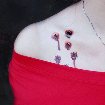 Halloween Horror Wound Sticker Realistic Blood Wound Scar Makeup Sticker Pattern Tattoo Sticker Waterproof
