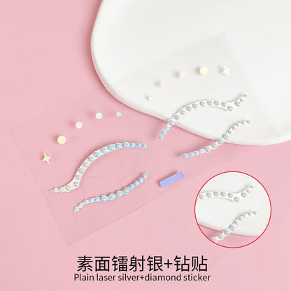 Laser Eye Patch Pearl Rhinestones Eye Acrylic Face Diamond Patch Paper