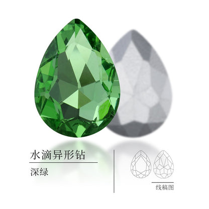 TonyBead 6 * 8mm water drop shape 100 pcs, manufacturer wholesale glass material water drop crystal rhinestone mobile phone sticker diamond DIY accessories hair accessories handmade material glass diamond beads