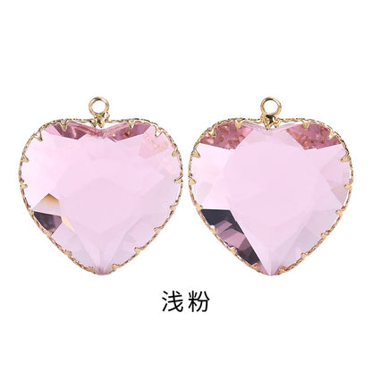 Fashion Transparent Love Heart Crystal Pendant for Earring Necklace Diy Making