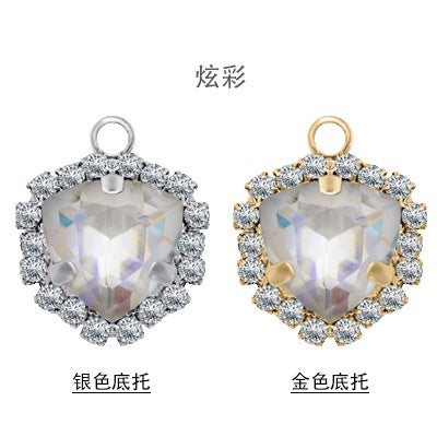 Fat Triangle Diy Necklace Earrings Accessories Pendant Crystal Glass Claw Rhinestone