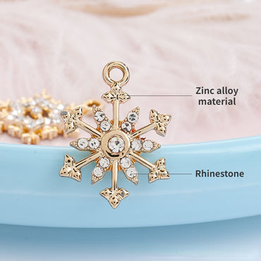 Snow Pendant Earrings Accessories Accessories Korean Version Diy Jewelry Gold Alloy Single-hole Pendant Accessories