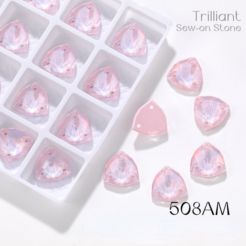 Fat Triangle Mocha Series Garment Sew on Rhinestone Glass Crystal Button for Clothing Jewelry Making
