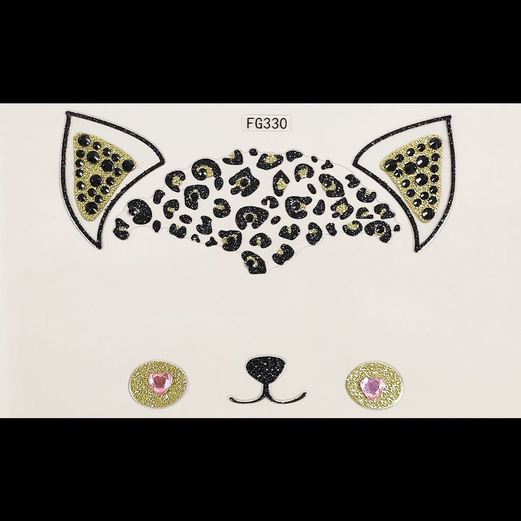 Cat Face Face Diamond Paste Acrylic Diamond Masquerade Ball European and American Makeup Party Painting Cross Border Tattoo Paste Face Paste