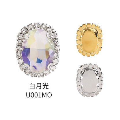 10*14/13*18mm Oval Crystal Buckle Glass Claw Rim Hand Stitched Rhinestone Diy Jewelry Accessories