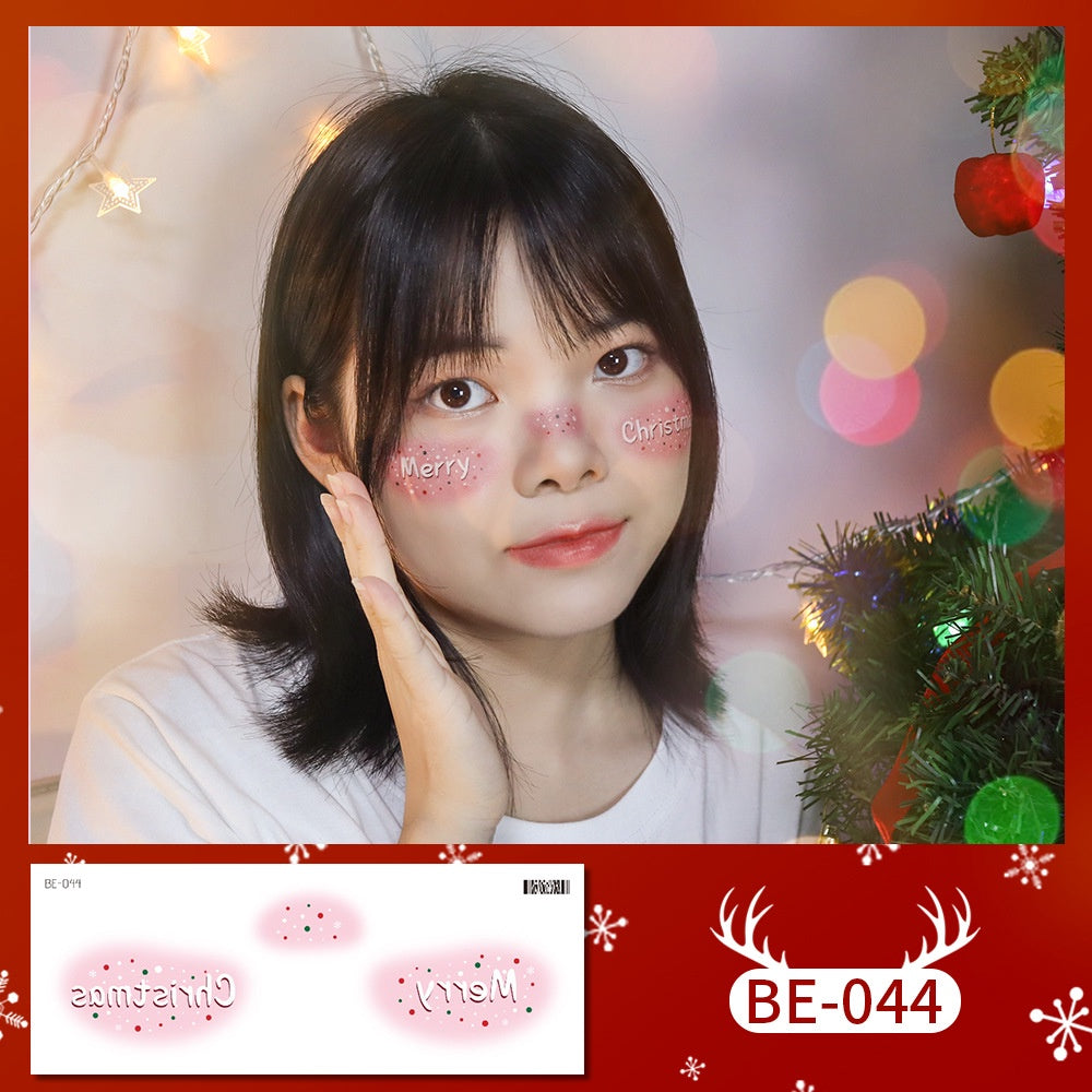 Face Sticker Kids Girls Christmas Sticker Masquerade Makeup Waterproof Tattoo Stickers