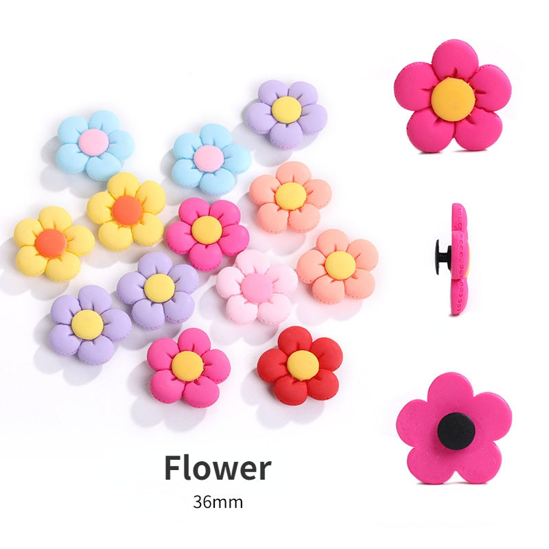 Selling Crocs Diy Accessories Cartoon Cute Girl Head Acrylic Mixed Shoes Flower Shoe Buckle Accessories
