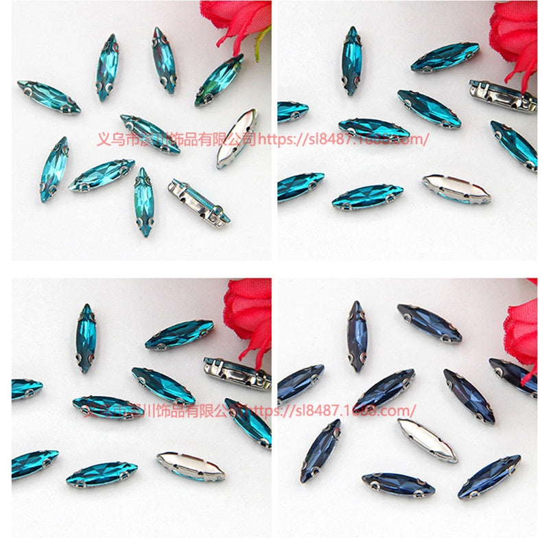 4*15mm Fine Horse Eyes Four Angle Claw Rhinestones Special Shape Crystal Rhinestones Hand Sewn Glass Rhinestones Anti-hook Claw Drill Accessories