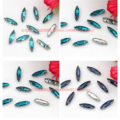 4*15mm Fine Horse Eyes Four Angle Claw Rhinestones Special Shape Crystal Rhinestones Hand Sewn Glass Rhinestones Anti-hook Claw Drill Accessories