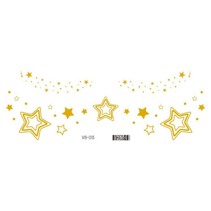 Gold Stickers Beauty Makeup Sweet Makeup Party Concert Gold Face with Waterproof Tattoo Stickers