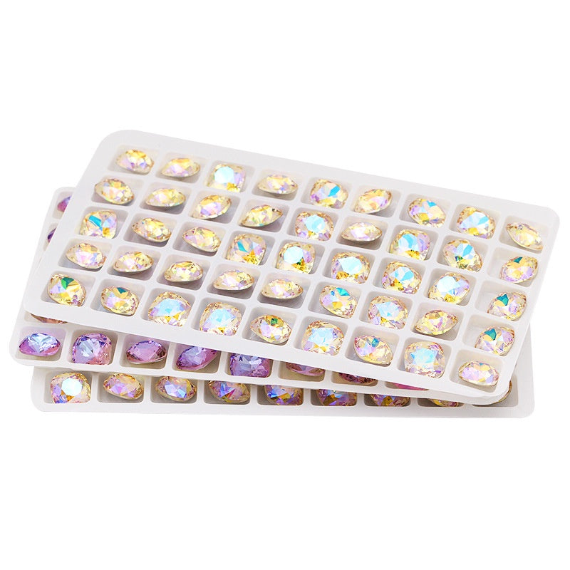 12mm Tip Bottom Special Shape Fat Square Crystal Diamond Tip Bottom Special Shape Glass Diamond Diy Jewelry Accessories Materials