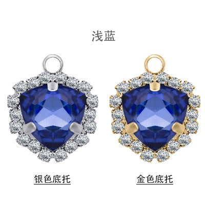 Fashion Pendant Fat Triangle Crystal Glass Claw Rhinestone Diy Necklace Earrings Accessories