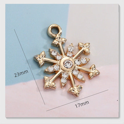 Snow Pendant Earrings Accessories Accessories Korean Version Diy Jewelry Gold Alloy Single-hole Pendant Accessories