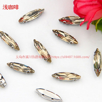 4*15mm Fine Horse Eyes Four Angle Claw Rhinestones Special Shape Crystal Rhinestones Hand Sewn Glass Rhinestones Anti-hook Claw Drill Accessories