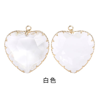 Fashion Transparent Love Heart Crystal Pendant for Earring Necklace Diy Making