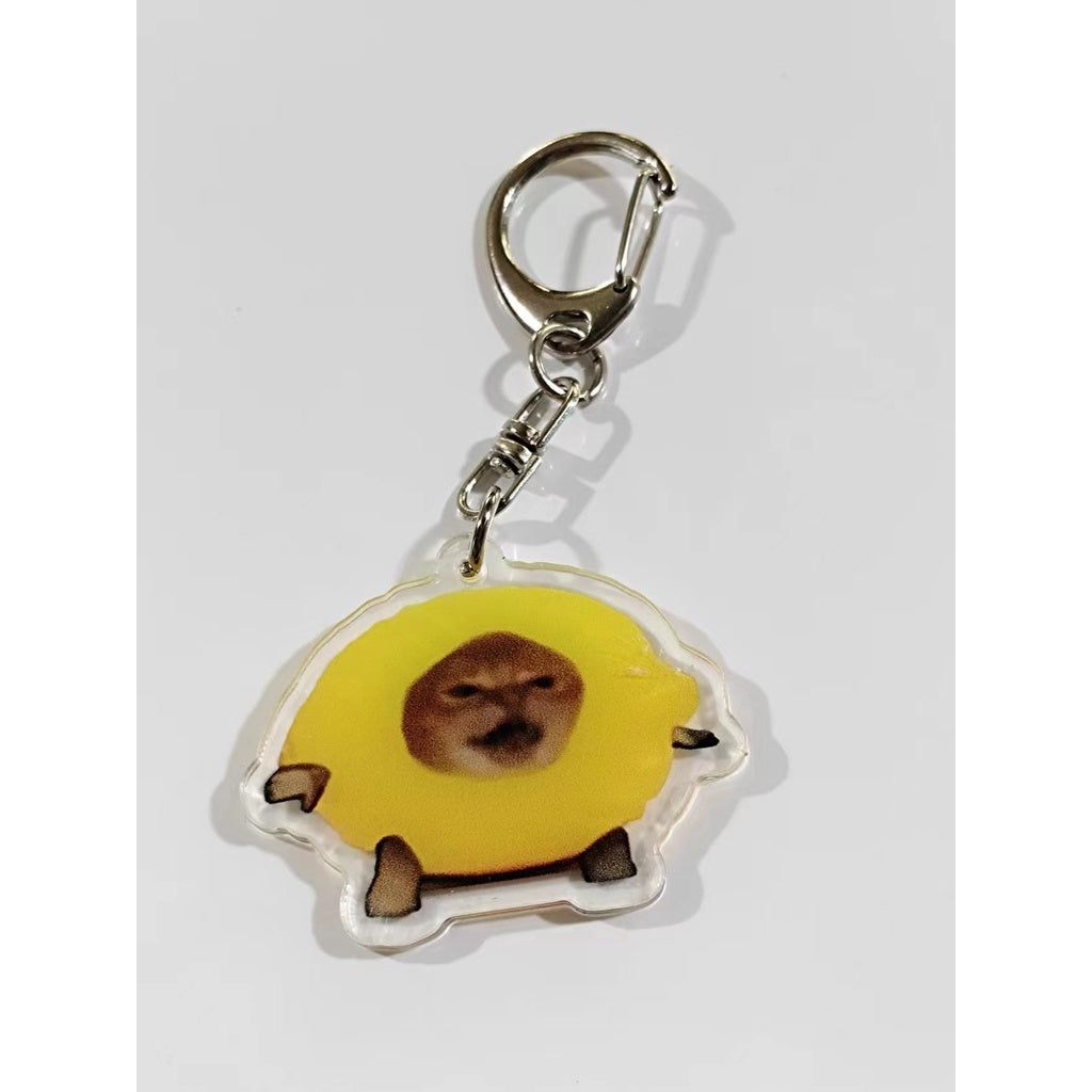 Funny Food Cat Acrylic Keychain Cat School Bag Pendant Transparent Cartoon Gift Keychain