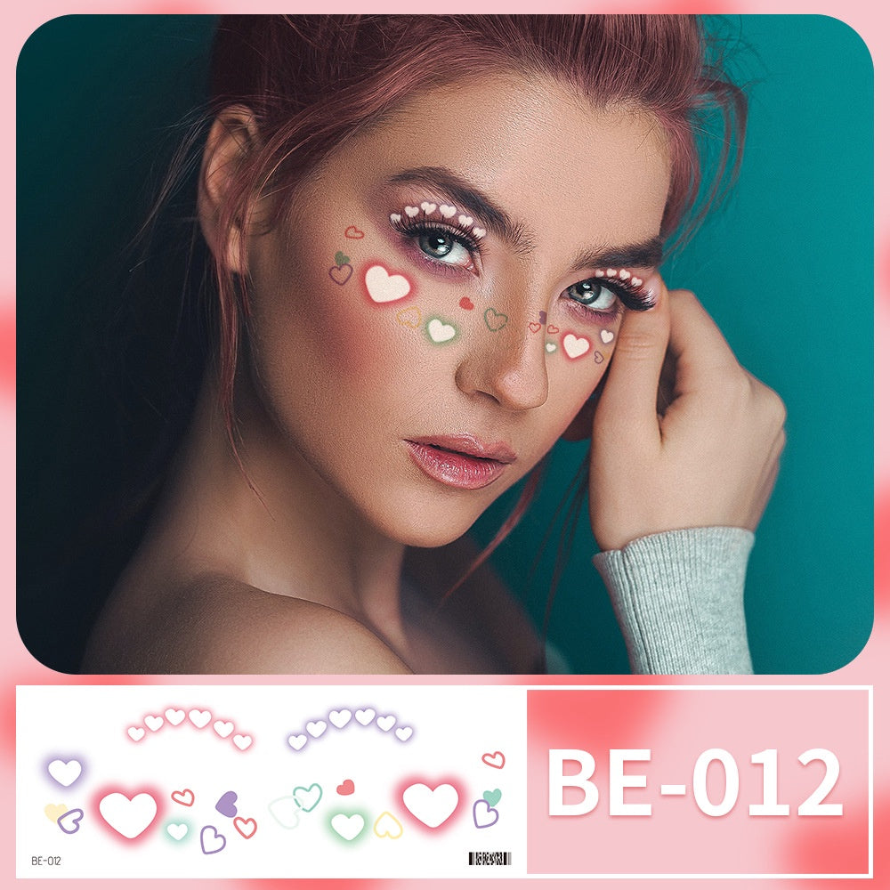 Blush makeup stickers Love Star Tattoo Sticker Cute Girl Face Sticker