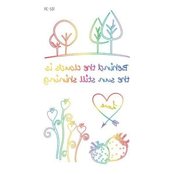 Hyuna Small Fresh Tattoo Stickers Cute Smiley Rainbow Lines Waterproof Tattoo Stickers Instagram Style
