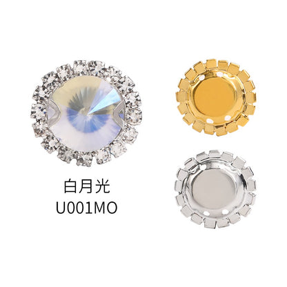 8/10mm Crystal Buckle Golden/ Wihte K Claws Edge Hand-stitched DIY Jewelry Shoe Accessories
