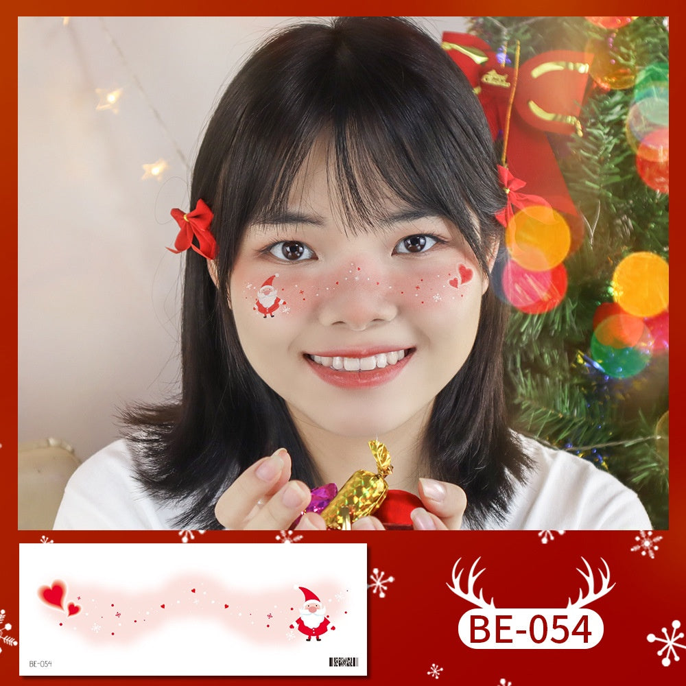 Face Sticker Kids Girls Christmas Sticker Masquerade Makeup Waterproof Tattoo Stickers