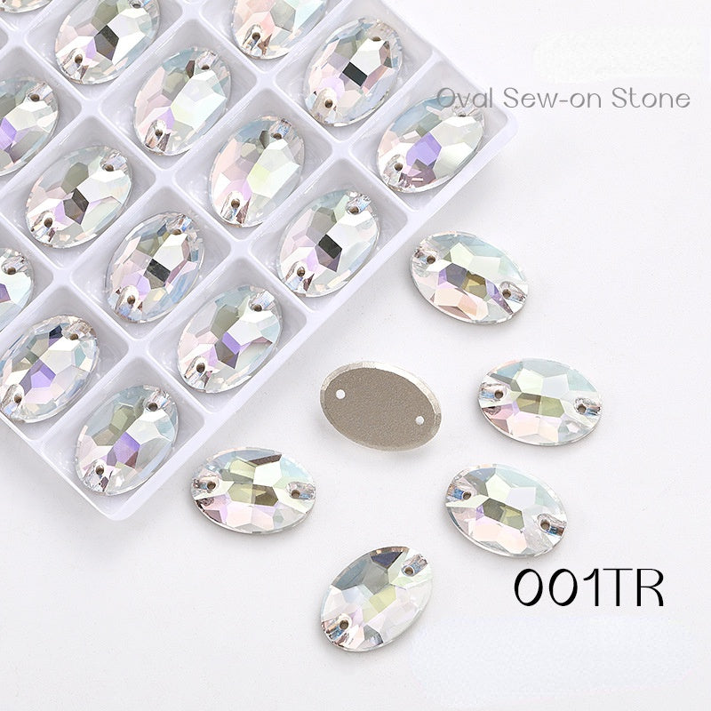 11*16/13*18/17*24mm Oval Shape K9 Glass Crystal Stones Sewing Rhinestones Buttons for Clothes Decoration