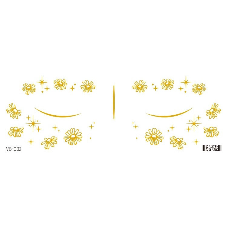 Gold Stickers Beauty Makeup Sweet Makeup Party Concert Gold Face with Waterproof Tattoo Stickers